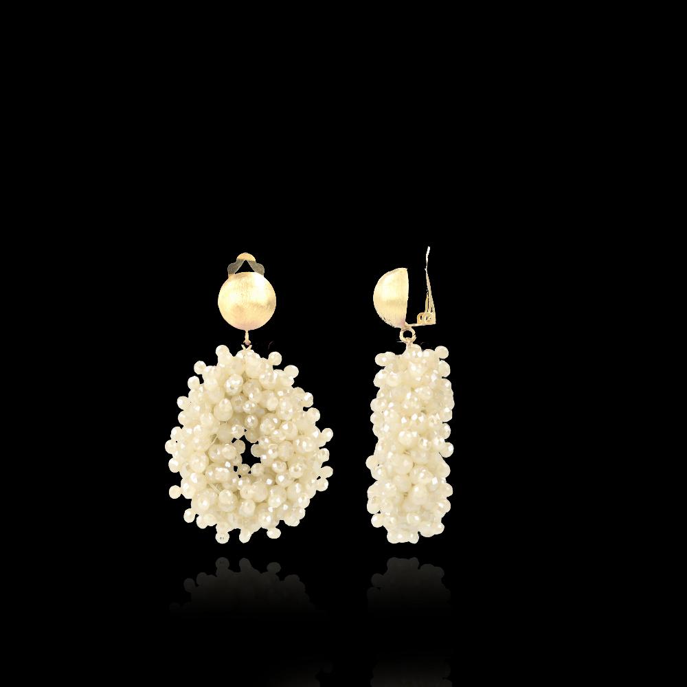 lott. gioielli Beige Oorbellen Clip Louise Glassberry Druppel S Double Stones Tonal