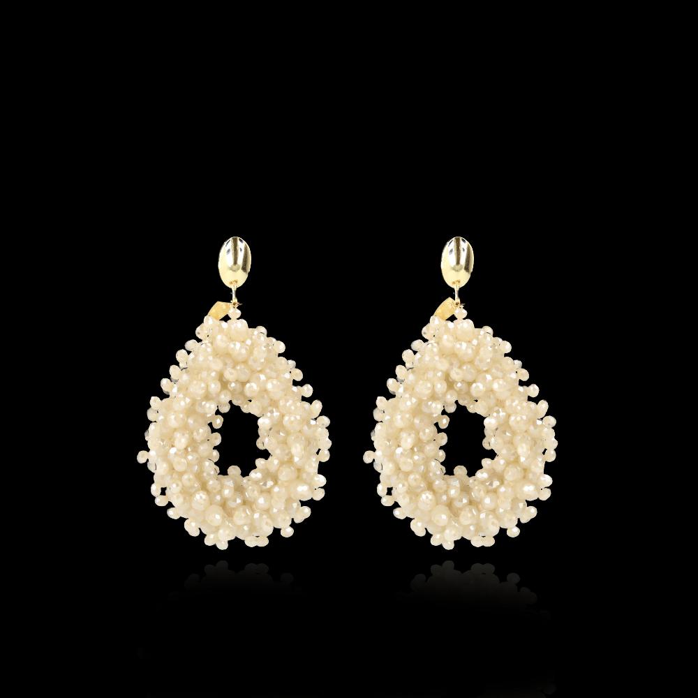 lott. gioielli Beige Oorbellen Louise Double Stones Drop L