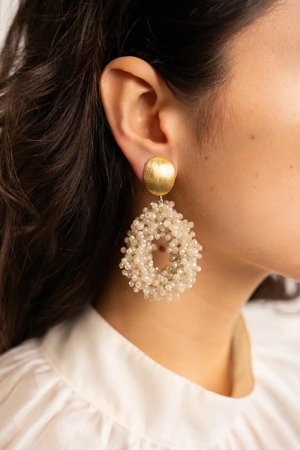 Lott. Gioielli Beige Oorbellen Louise Glassberry Druppel L Double Stones Tonal