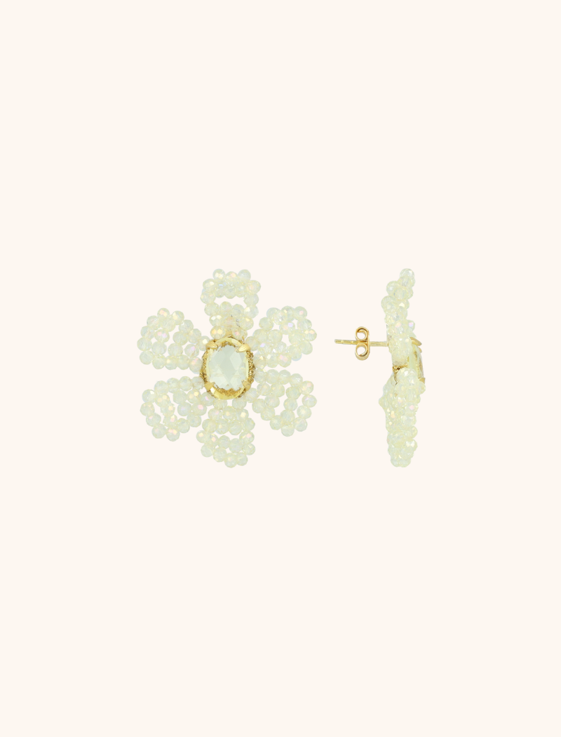lott. gioielli Beige Oorbellen Madelief Blooming Flower M