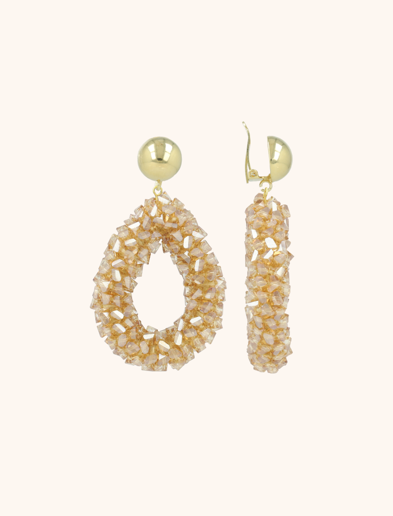 lott. gioielli Beige Oorbellen Marieke Drop L Raw Clip