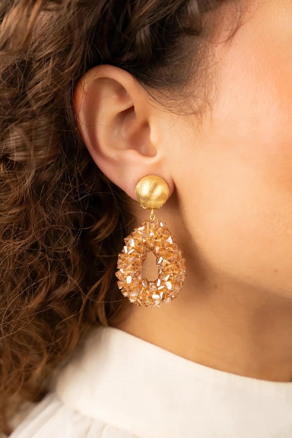 Lott. Gioielli Beige Oorbellen Marieke Druppel S Raw Clip