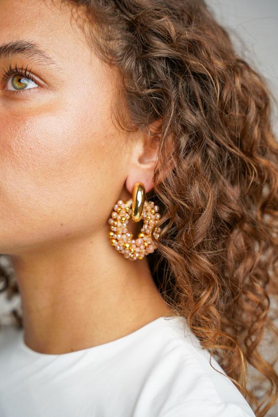 Lott. Gioielli Beige Oorbellen Ophelia Combi Ovaal M