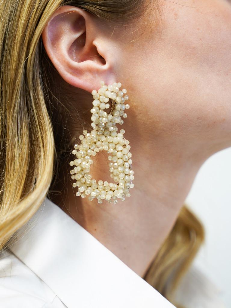 Lott. Gioielli Beige Oorbellen Rifka Glassberry Vierkant