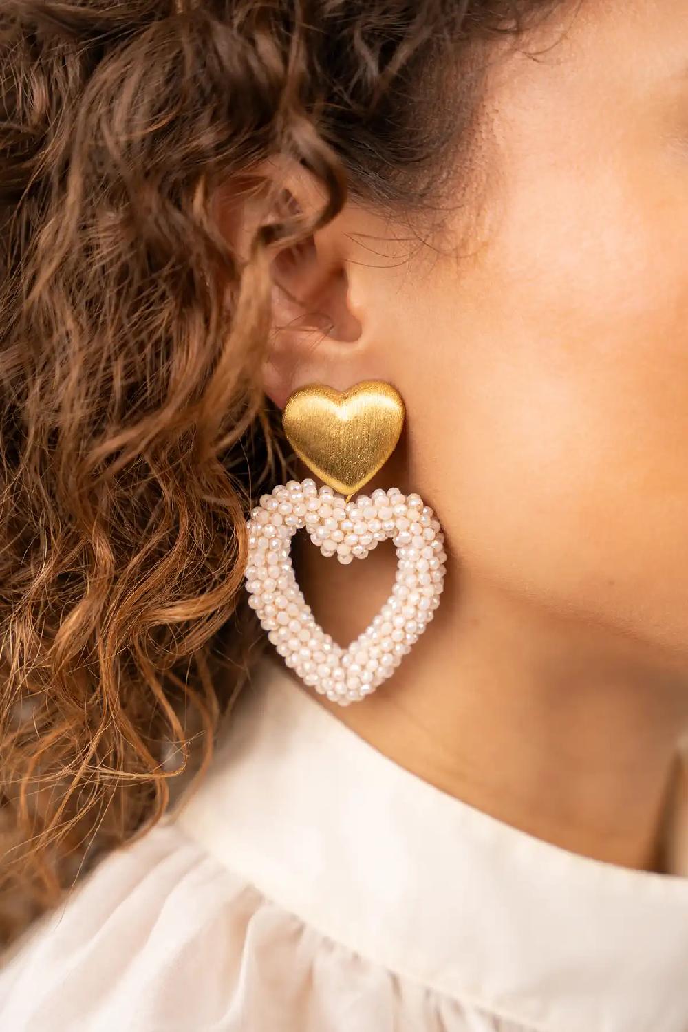 Lott. Gioielli Beige Oorbellen Valentijn Brushed Hart