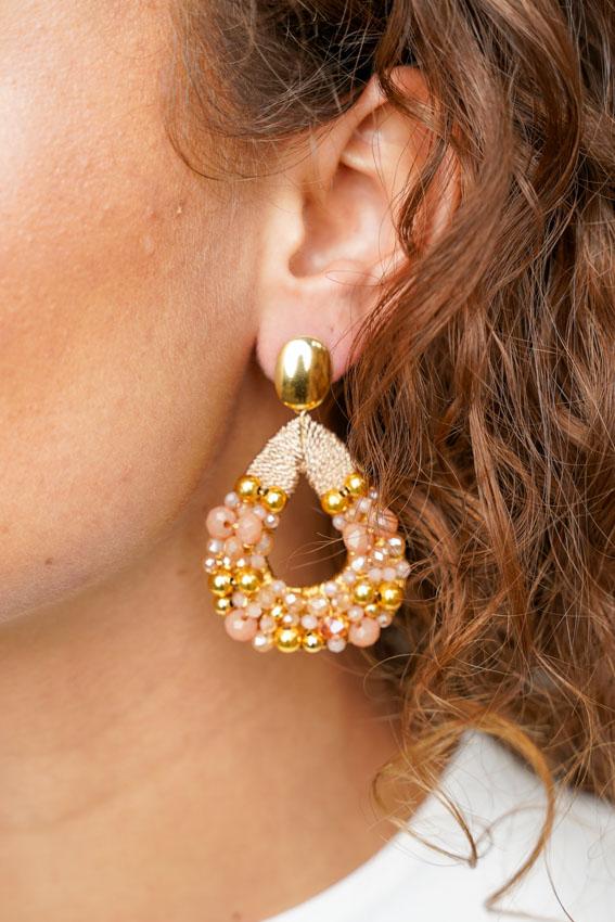 Lott. Gioielli Beige Tangerine Oorbellen Claar Combi Druppel S
