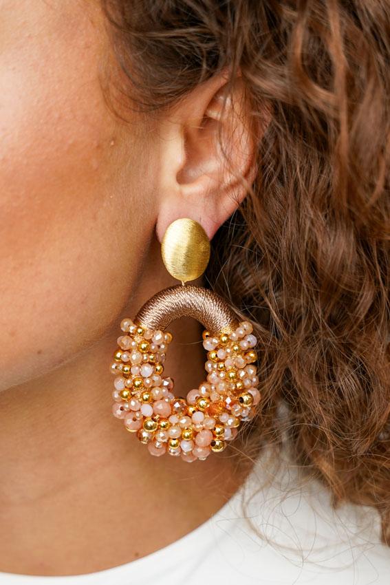 lott. gioielli Beige Tangerine Oorbellen Opheilia Combi Ovaal M