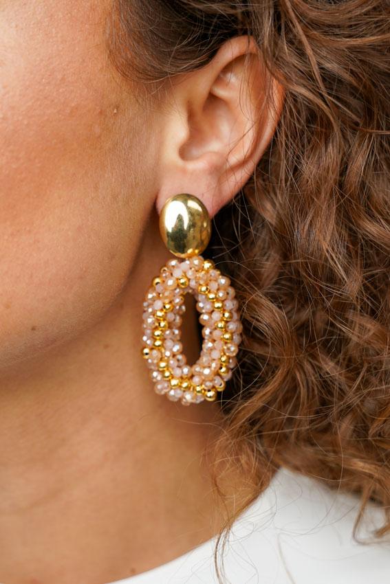 Lott. Gioielli Beige Tangerine Oorbellen Pomm Ovaal M