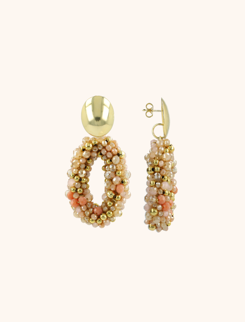 Lott. Gioielli Beige Tangerine Oorbellen Pomm Ovaal M