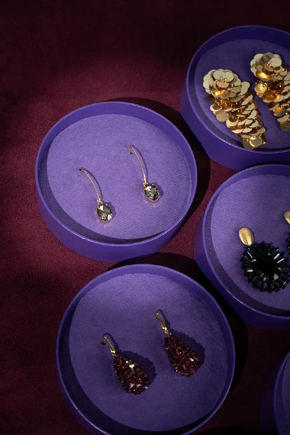 Lott. Gioielli Black Diamond Oorbellen Daan Strass Pendant S