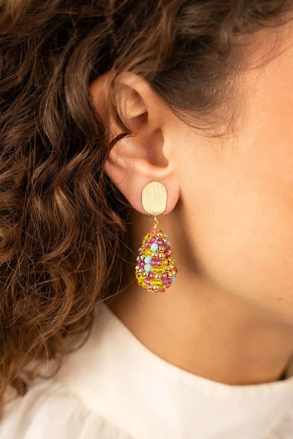 Lott. Gioielli Blauwe Mix Gold Oorbellen Amy Cone S Clip