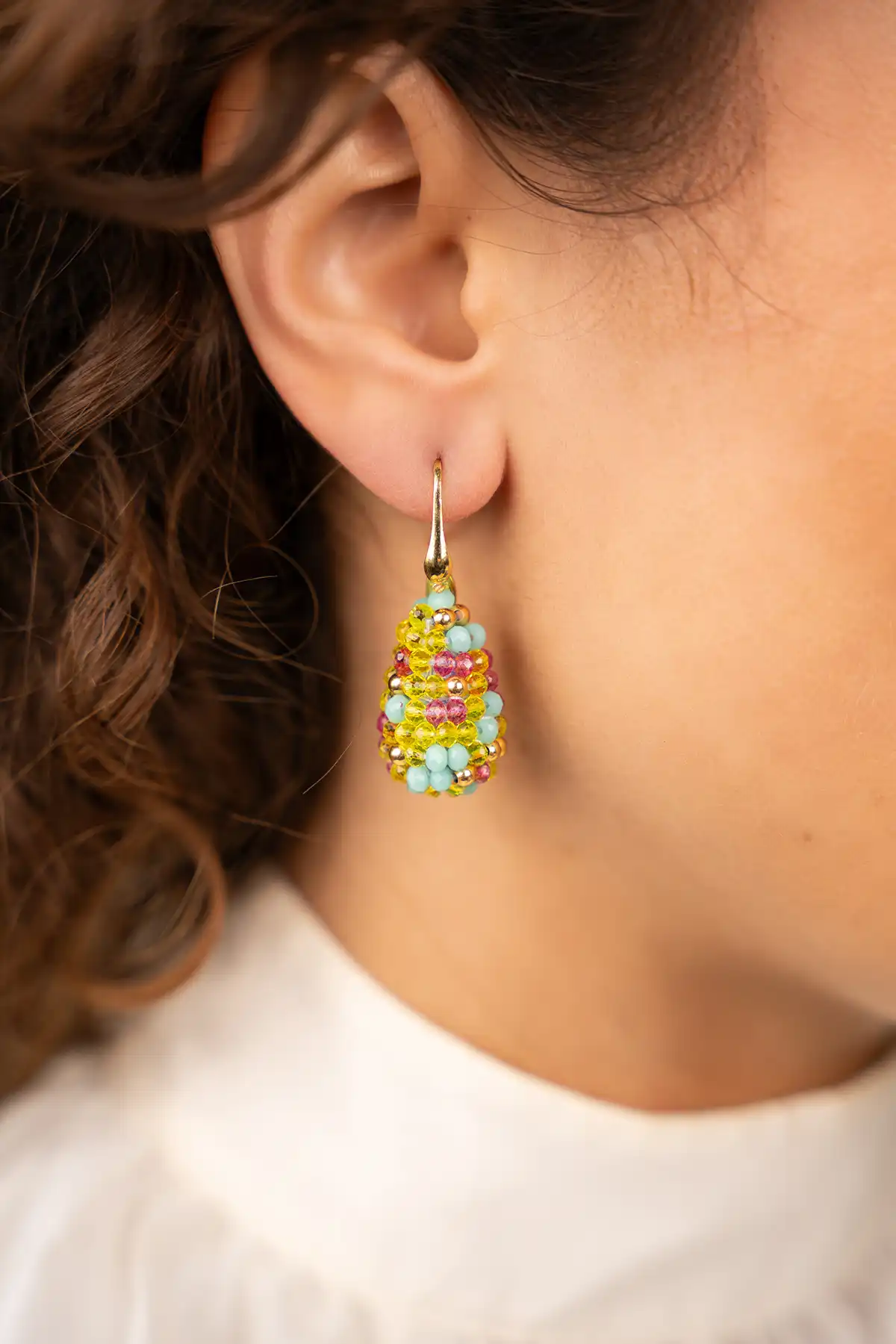 Lott. Gioielli Blauwe Mix Gold Oorbellen Amy Cone XS