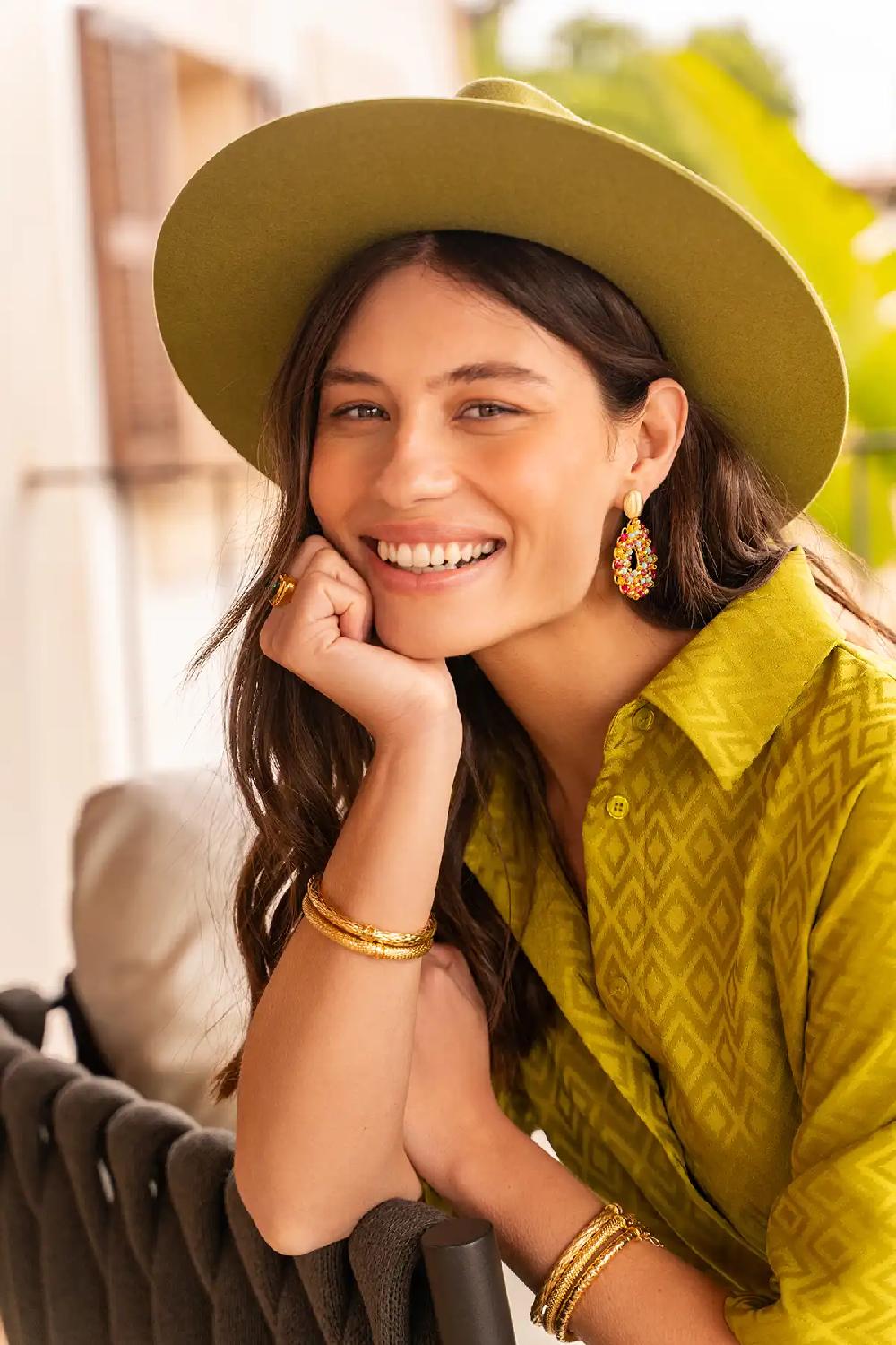 lott. gioielli Blauwe Mix Gold Oorbellen Babs Open druppel S