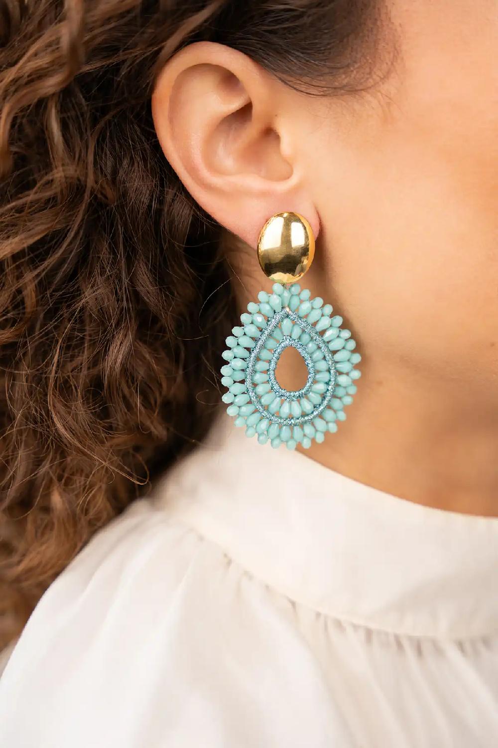 Lott. Gioielli Blauwe Oorbellen Alice Druppel Dubbel