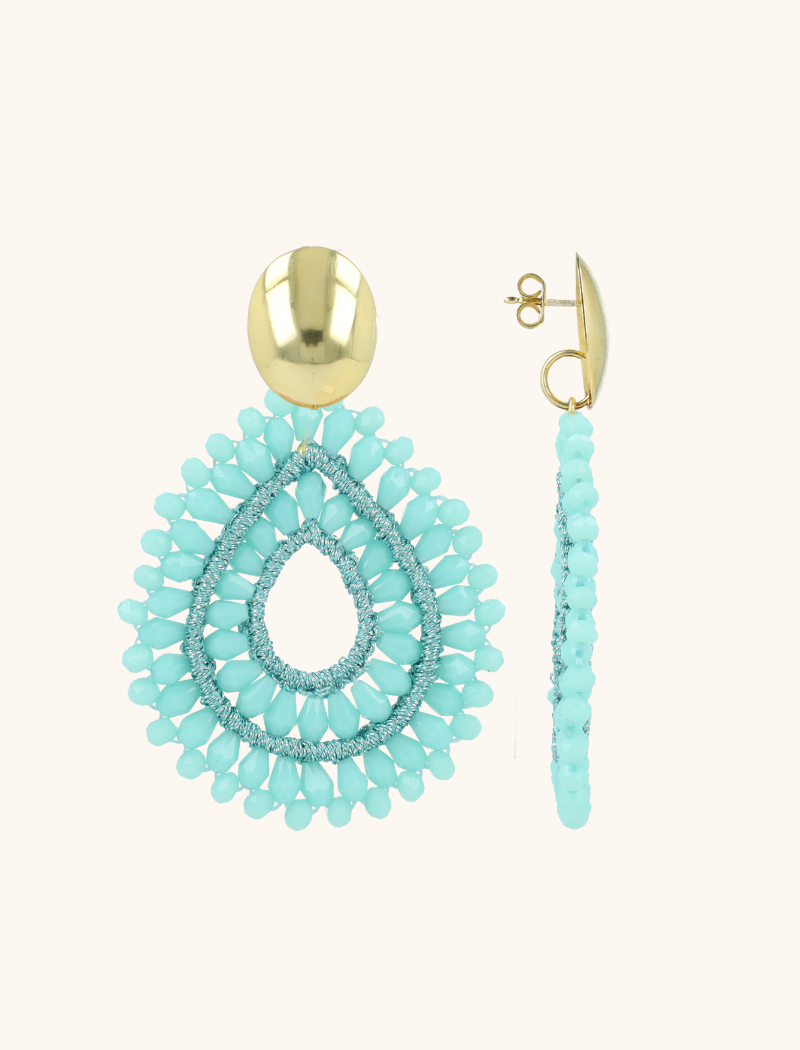 lott. gioielli Blauwe oorbellen Alice druppel dubbel