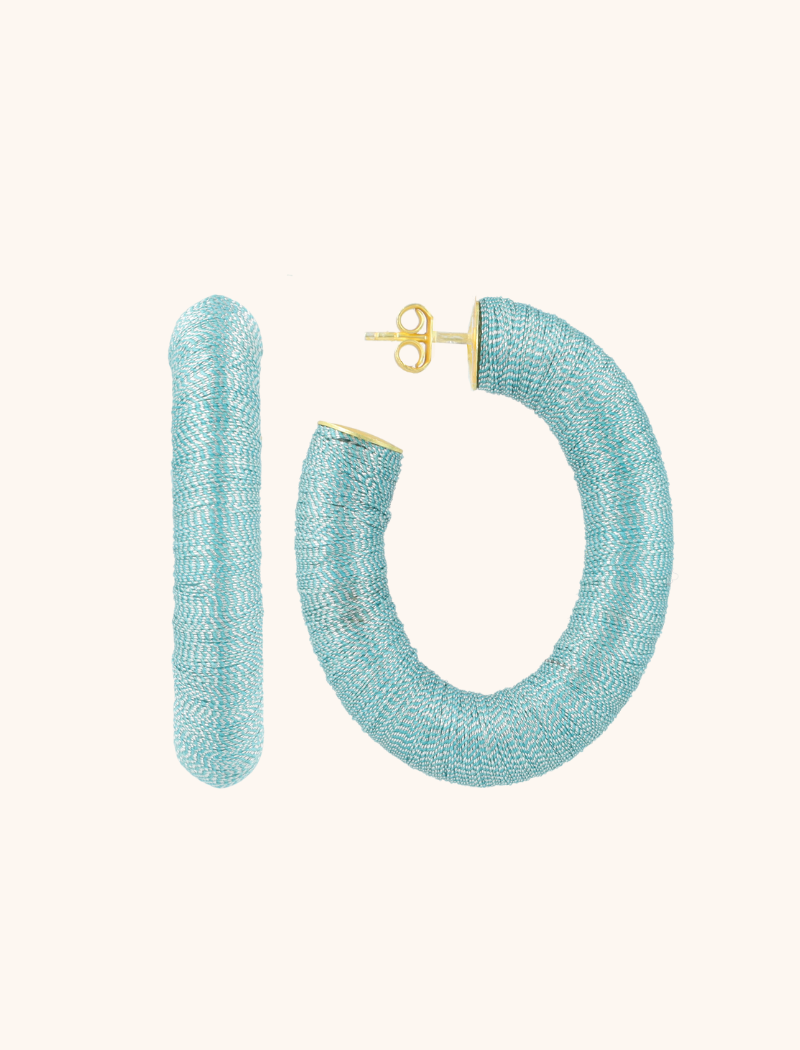 Lott. Gioielli Blauwe Oorbellen Amara Creool Ovaal L