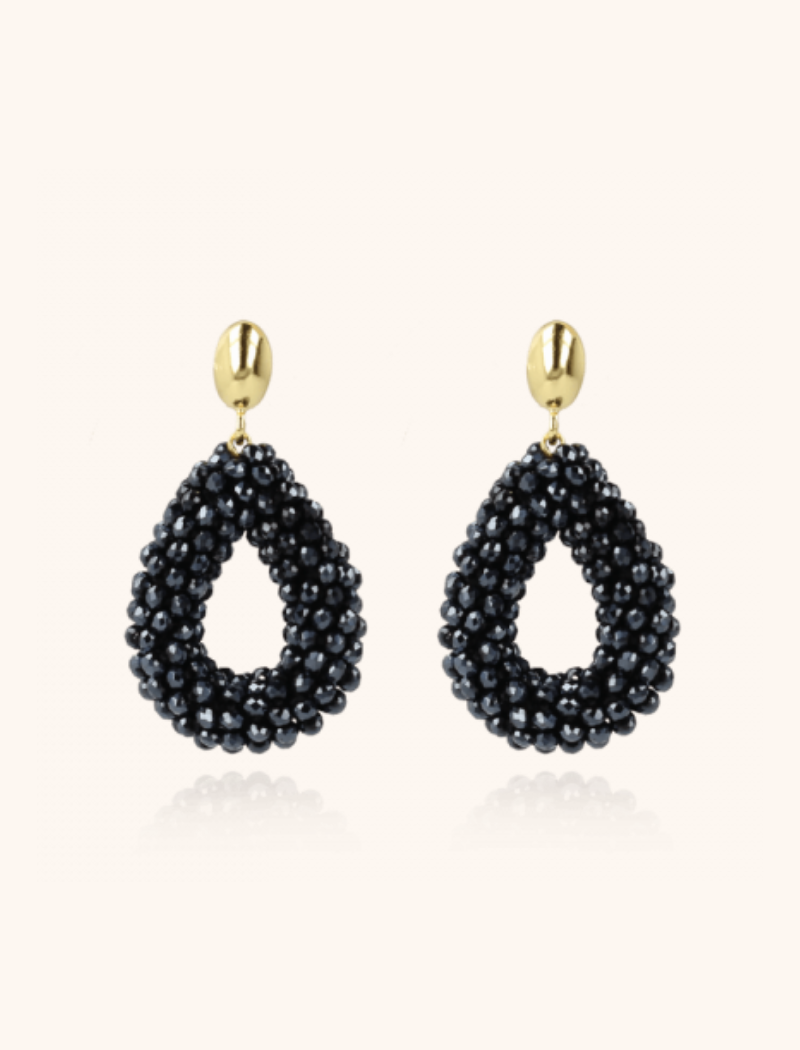 lott. gioielli Blauwe oorbellen Berry glassberry druppel Metallic S