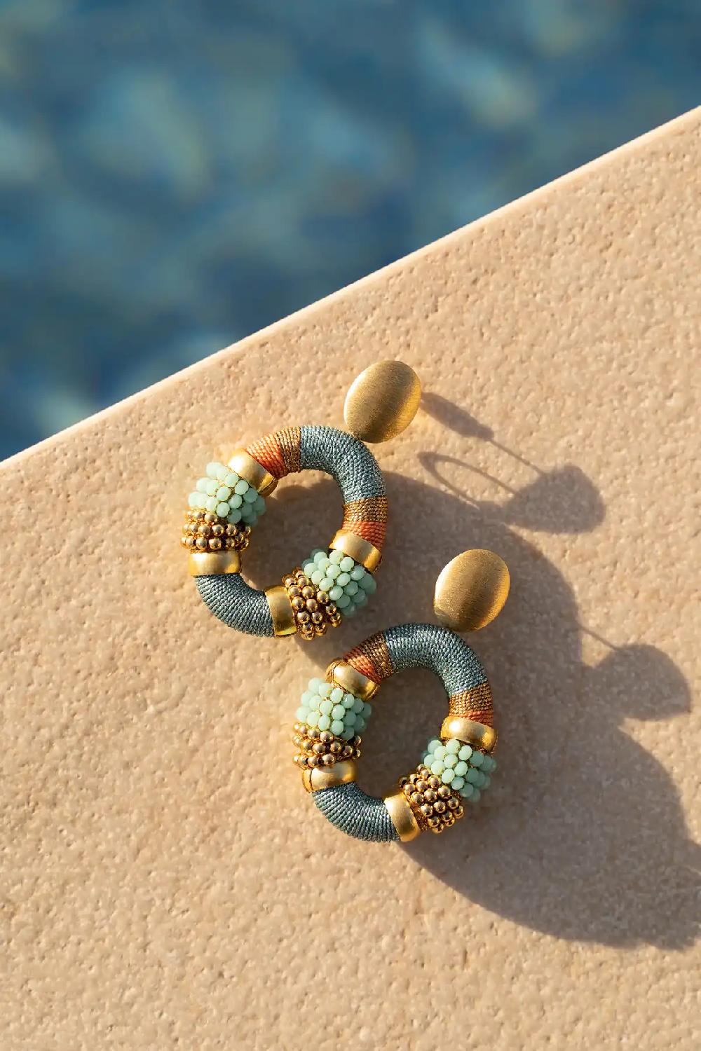 Lott. Gioielli Blauwe Oorbellen Caroline Premium Combi Oval L