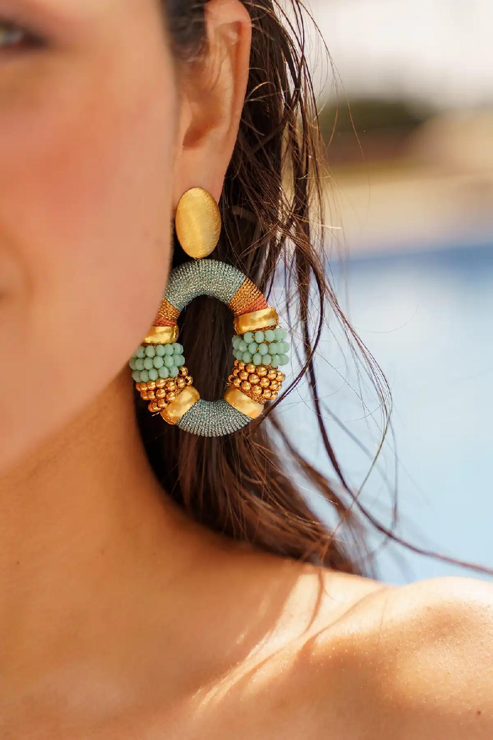 Lott. Gioielli Blauwe Oorbellen Caroline Premium Combi Oval L