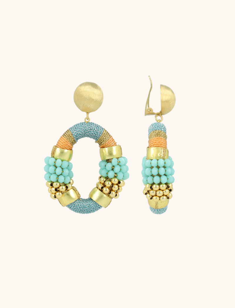 lott. gioielli Blauwe Oorbellen Caroline Premium Combi Oval L