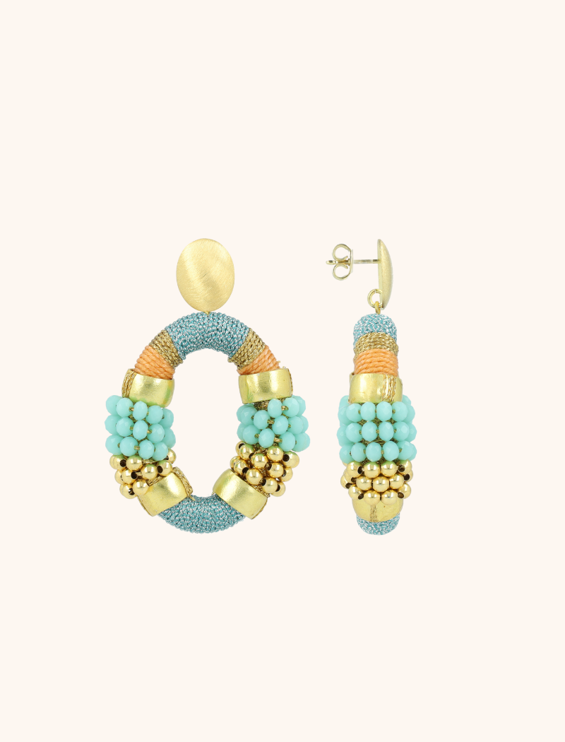 lott. gioielli Blauwe Oorbellen Caroline Premium Combi Oval M