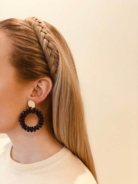 Lott. Gioielli Blauwe Oorbellen Charlie Metallic Glassberry Peyote Cirkel