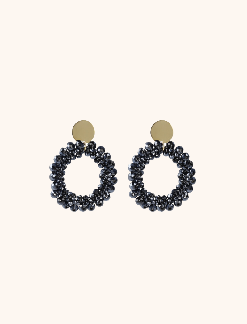 Lott. Gioielli Blauwe Oorbellen Charlie Metallic Glassberry Peyote Cirkel