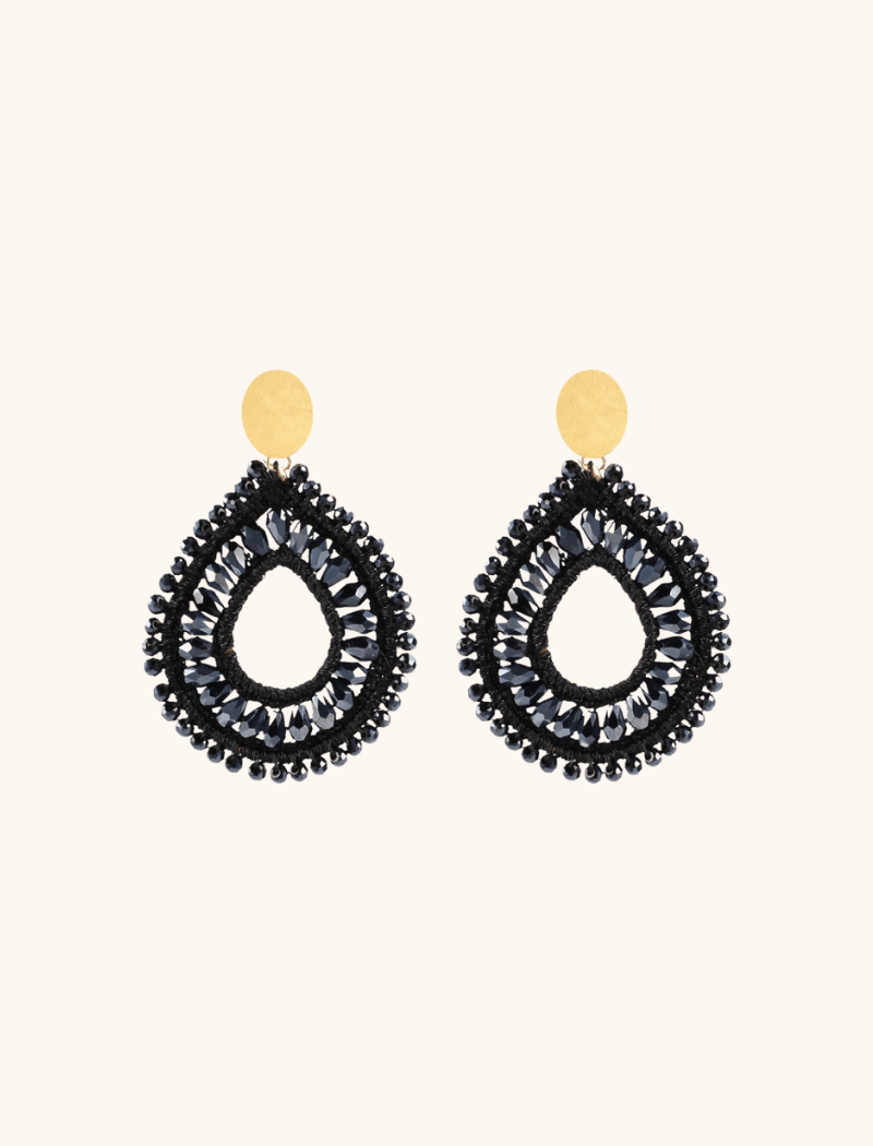 lott. gioielli Blauwe oorbellen Charlotte Silk Metallic Crystal Druppel