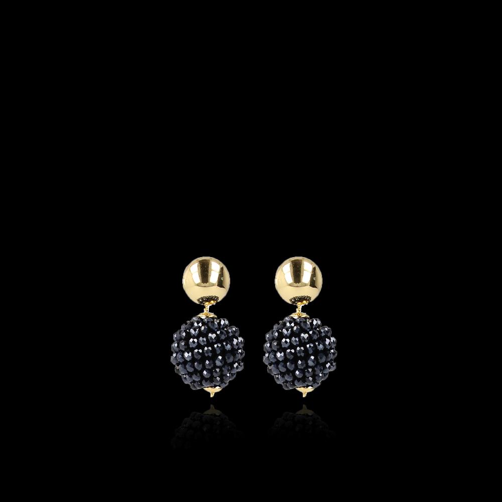 lott. gioielli Blauwe oorbellen Metallic glassberry globe L