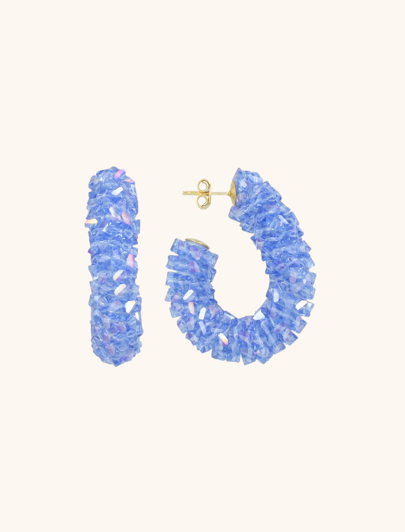 lott. gioielli Blauwe Oorbellen Pascalle Creole Raw L