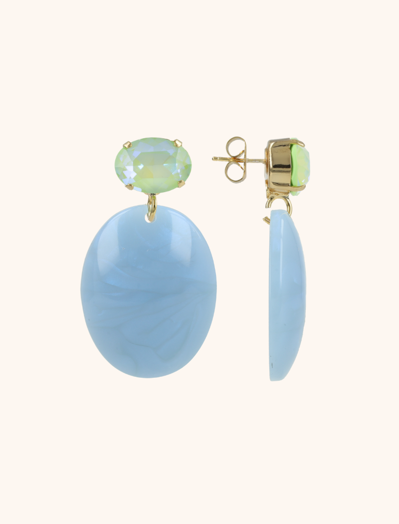 lott. gioielli Blauwe oorbellen Sirius ovaal S strass