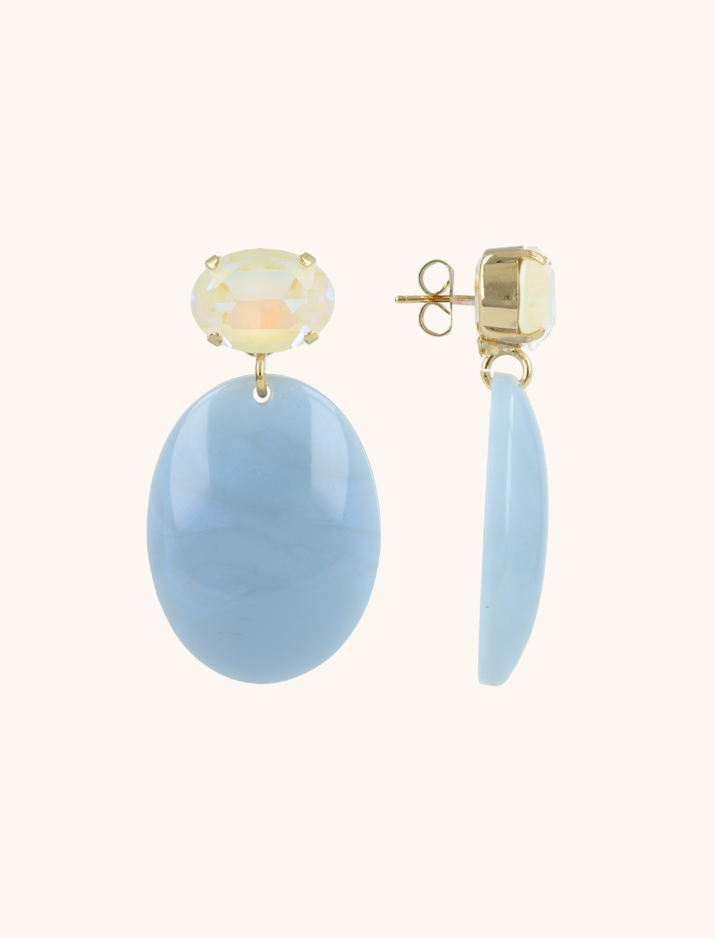 lott. gioielli Blauwe oorbellen Sirius ovaal S strass