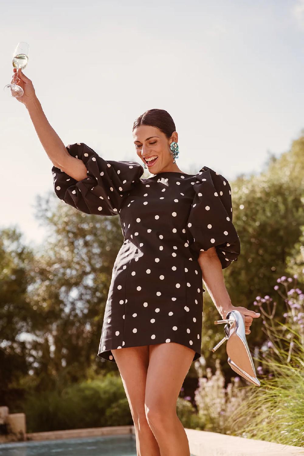 Lott. Gioielli Blauwe Oorbellen Vera Sequin Flower Double Waterfall