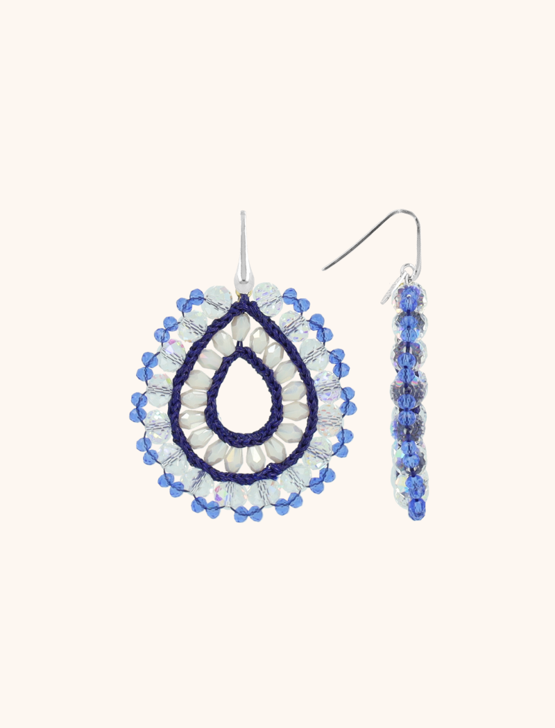 lott. gioielli Blauwe Oorbellen Vos Open Drop L Irr. Stones