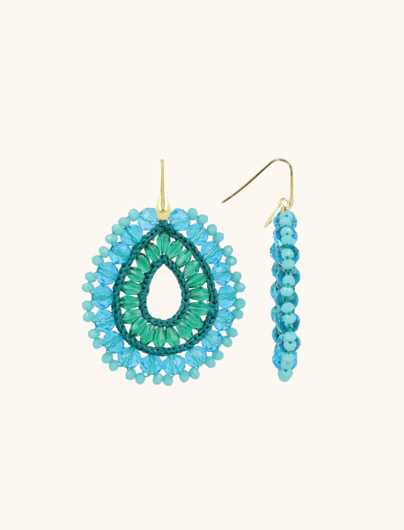 lott. gioielli Blauwe Oorbellen Vos Open Drop L Irr. Stones