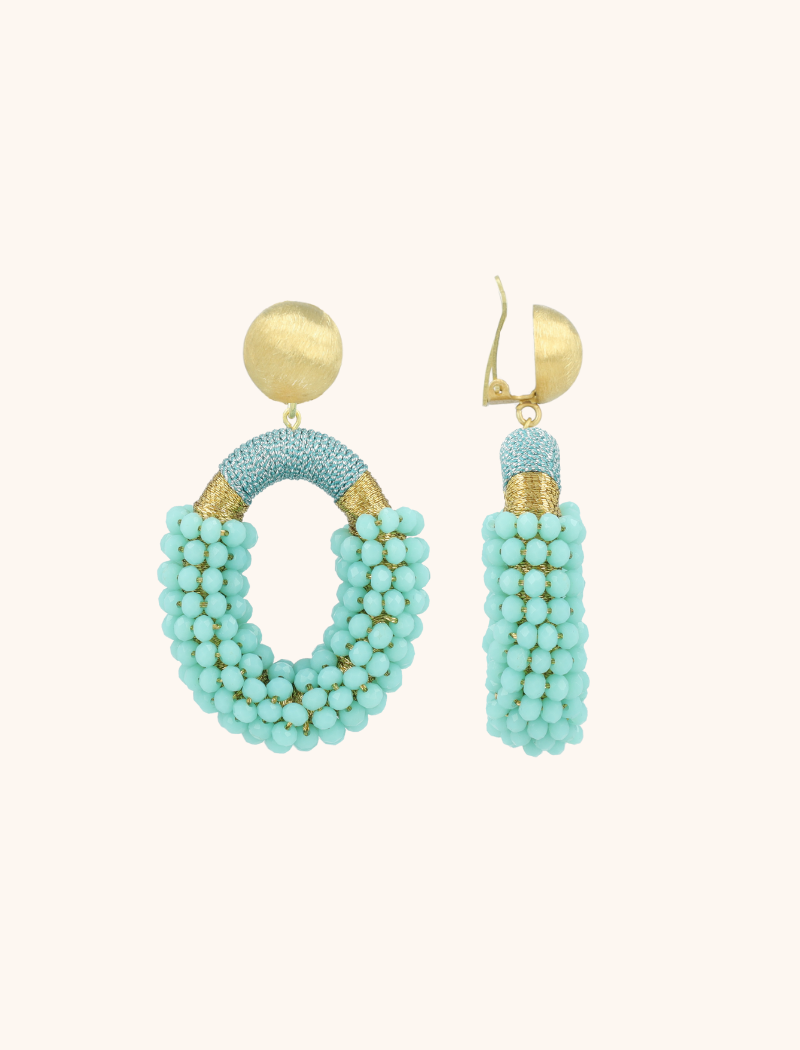 lott. gioielli Blauwe Oorbellen Yara Combi ovaal M Clip