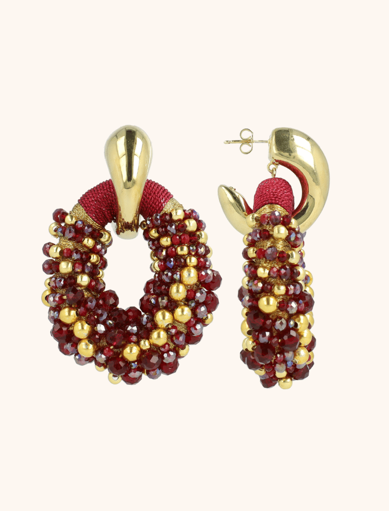 lott. gioielli Bordeaux Oorbellen Ophelia Combi Ovaal L