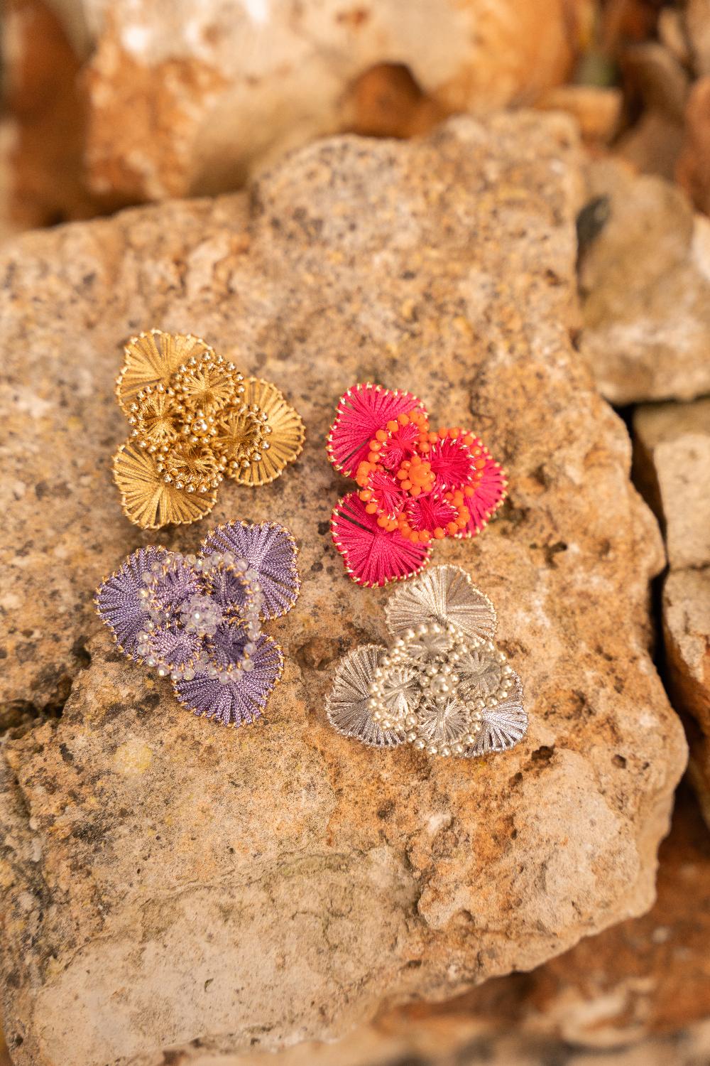 Lott. Gioielli Broche Aster Flower L - Lavender/Crystal