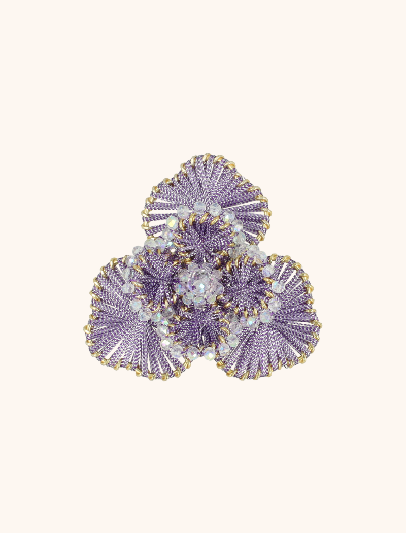 lott. gioielli Broche Aster Flower L - Lavender/Crystal