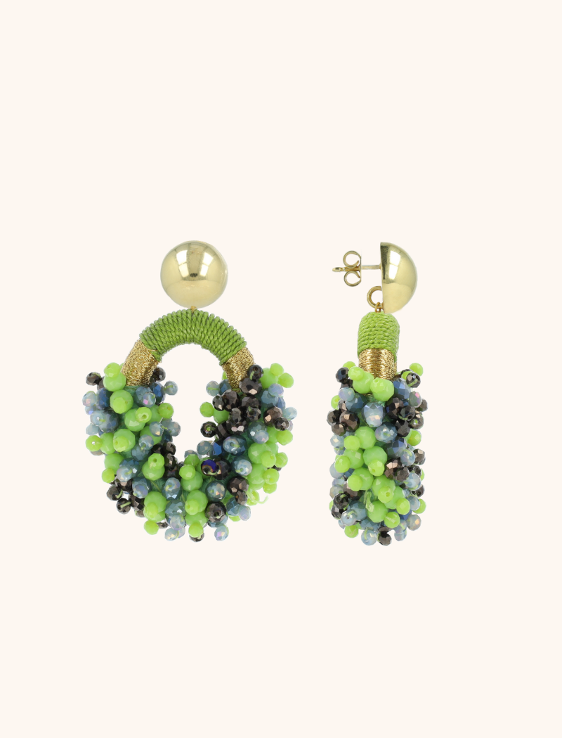 lott. gioielli Bruine Mix Oorbellen Eve Combi ovaal M Double Stones