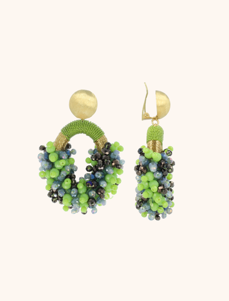 lott. gioielli Bruine Mix Oorbellen Eve Combi ovaal M Double Stones Clip