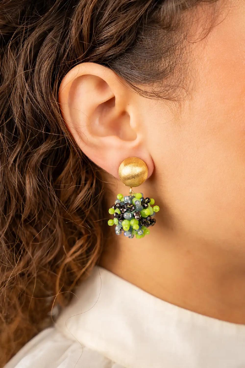 Lott. Gioielli Bruine Mix Oorbellen Jacky Globe S Double Stones Clip