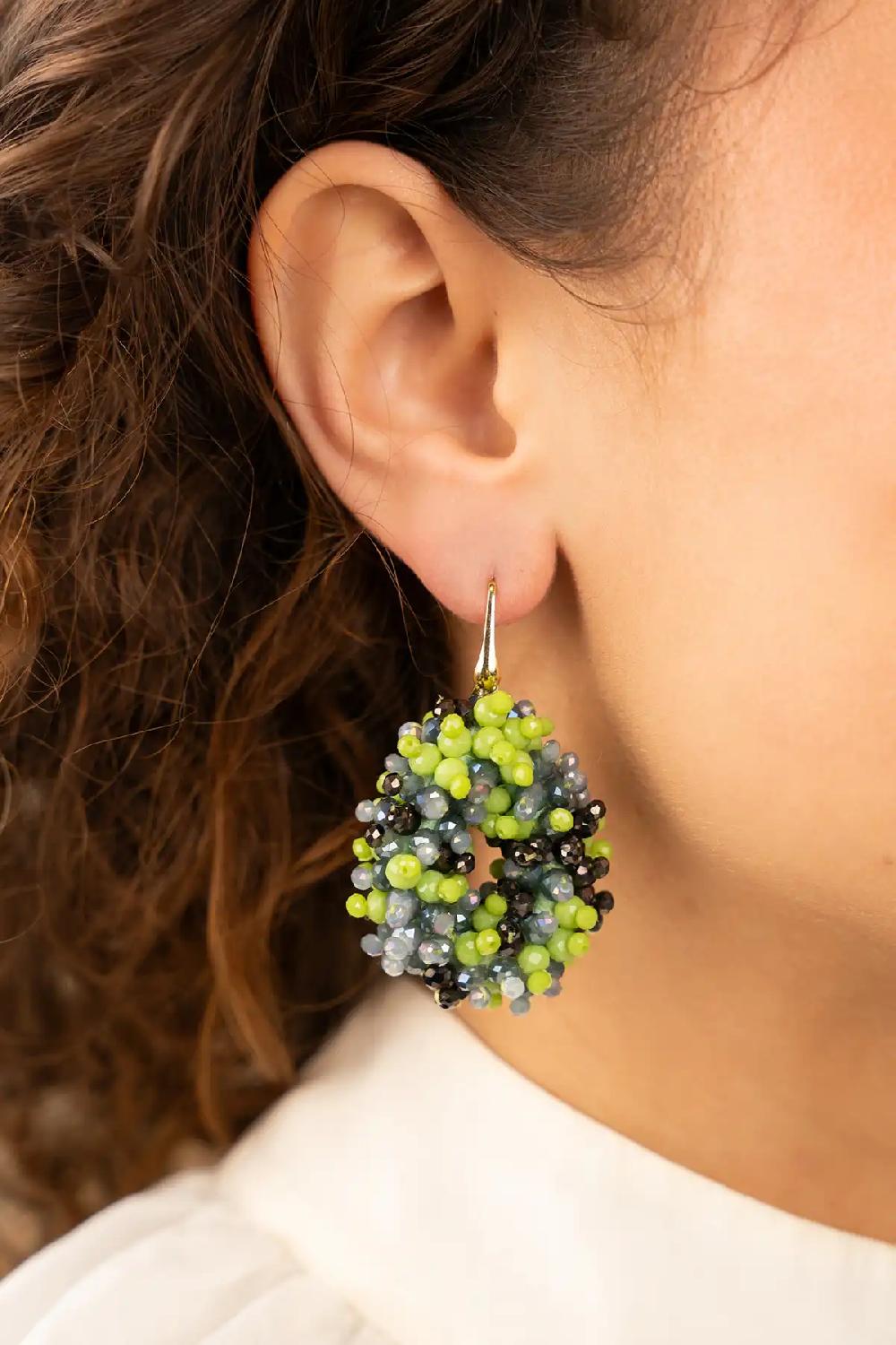 Lott. Gioielli Bruine Mix Oorbellen Louise Druppel S Double Stones