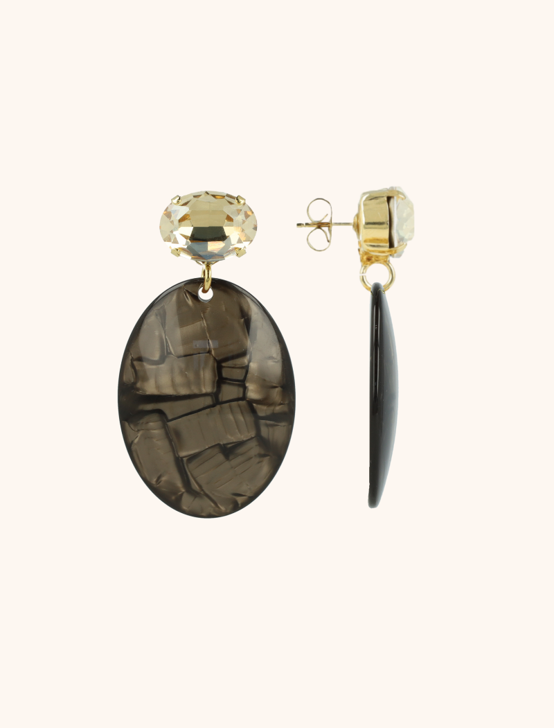 lott. gioielli Bruine oorbellen Celia ovaal L strass