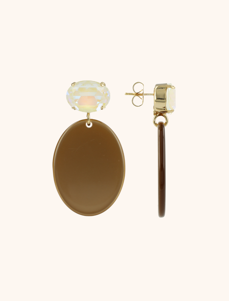 lott. gioielli Bruine oorbellen Celia ovaal S strass crystal