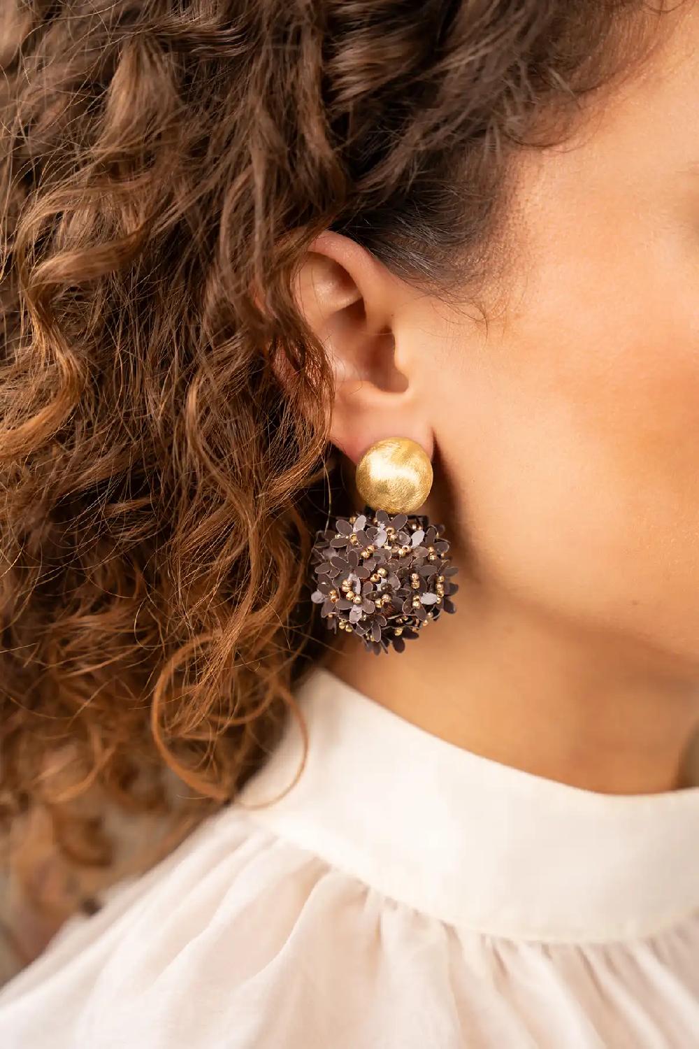 Lott. Gioielli Bruine Oorbellen Daisy Flower Globe L