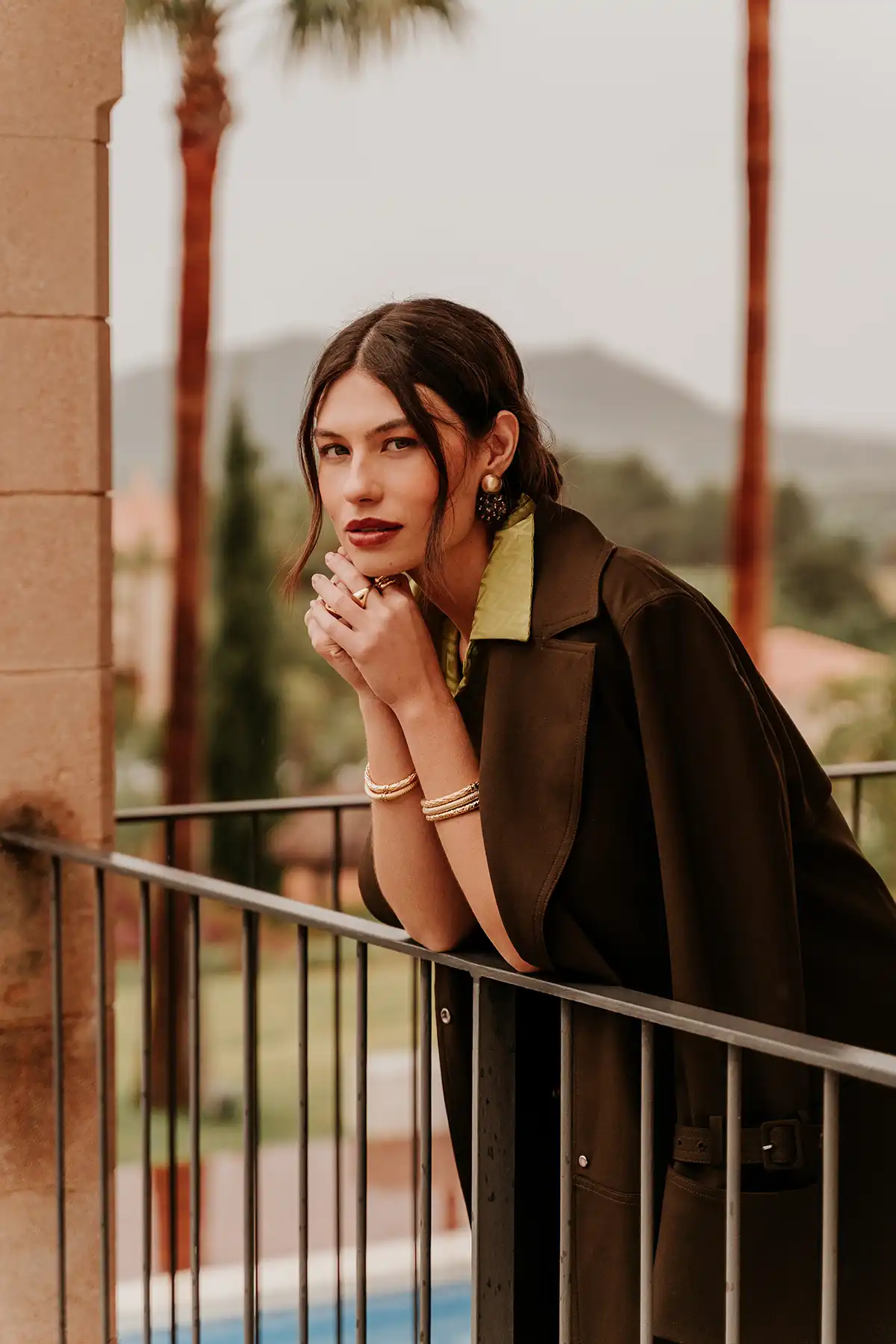 Lott. Gioielli Bruine Oorbellen Daisy Flower Globe L