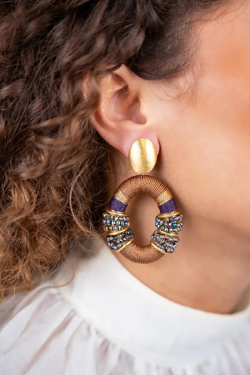 Lott. Gioielli Bruine Oorbellen Elle Combi Oval Deluxe L