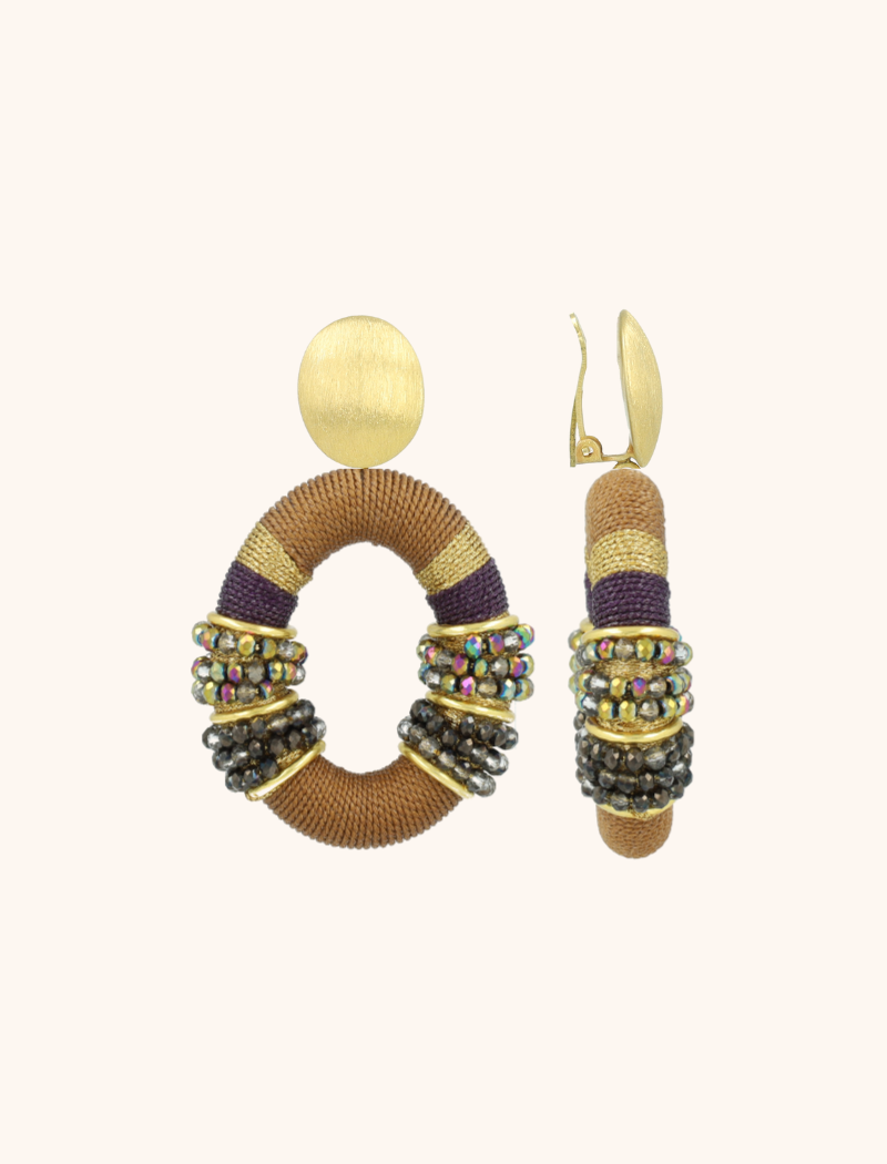 lott. gioielli Bruine Oorbellen Elle Combi Oval Deluxe L Clip