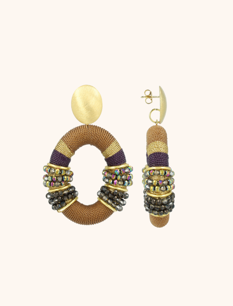 lott. gioielli Bruine Oorbellen Elle Combi Oval Deluxe L